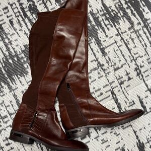 Vince Camuto Prolandia chocolate brown leather riding boots